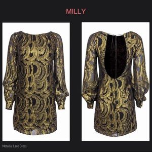 ⭐️HOST PICK⭐️ MILLY Golden Open Back Silk Mini Dress